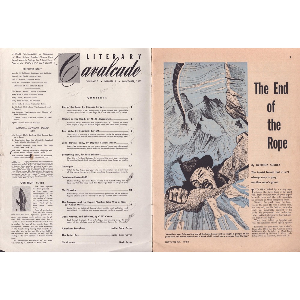 Literary Cavalcade Vol 5 No 2 November 1952 Scholastic Magazine Vintage Ephemera - Picture 3 of 3